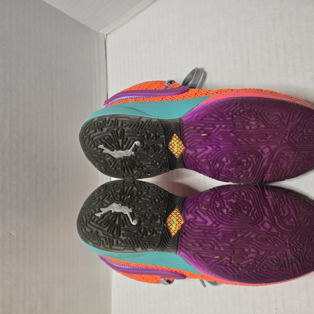 Orange and Purple Playful‎ Sneakers with Glittery Soles